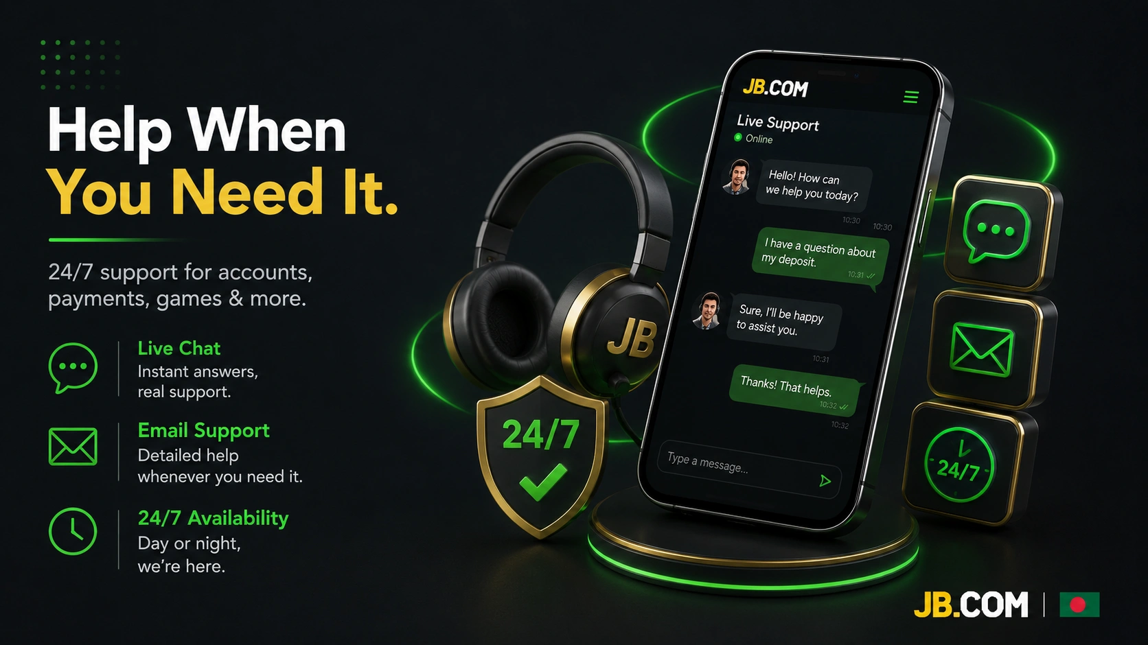 JB.COM Bangladesh customer support with 24/7 live chat assistance